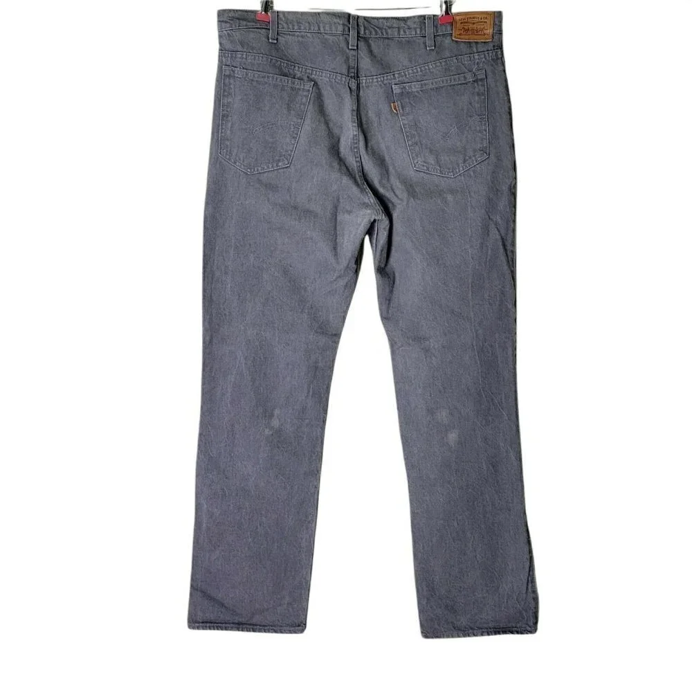 Levis Two Horses Jeans 40X34 Gray Red Batwing Tag Orange Tab Vintage 80s
